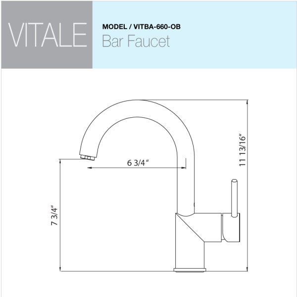 Houzer VITBA-660 Vitale Bar Faucet with CeraDox Technology