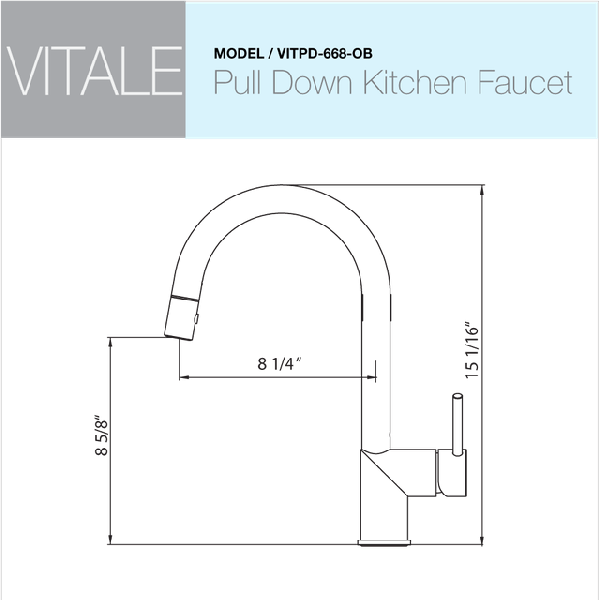 Houzer VITPD-668 Vitale Pull Down Kitchen Faucet with CeraDox Technology