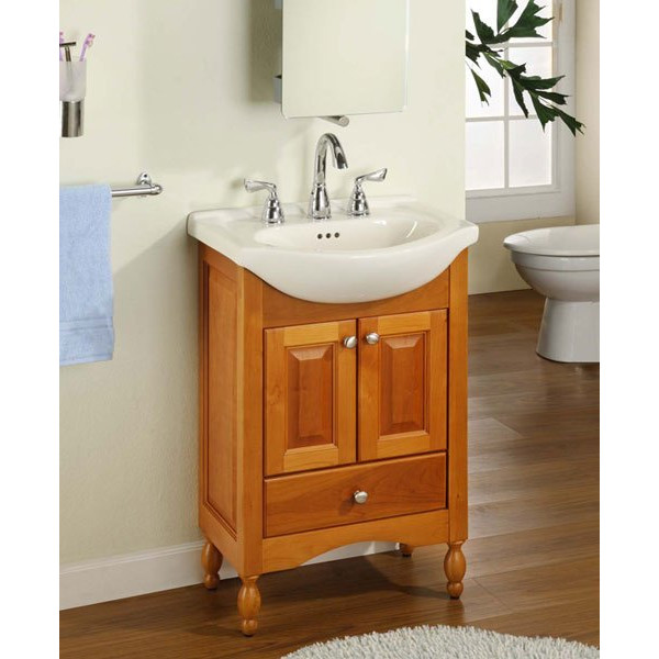 Light Cherry Empire W22 Windsor 22'' Wooden Narrow Depth Vanity
