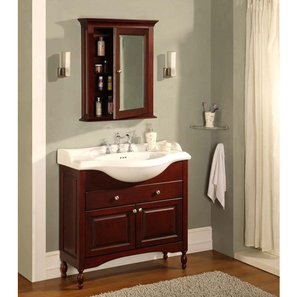 Dark Cherry Empire W38 Windsor 38'' Wooden Narrow Depth Vanity