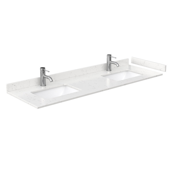 Wyndham WCF414166DXXC2UNSM58 Strada 66" Double Vanity With Brushed Nickel Trim