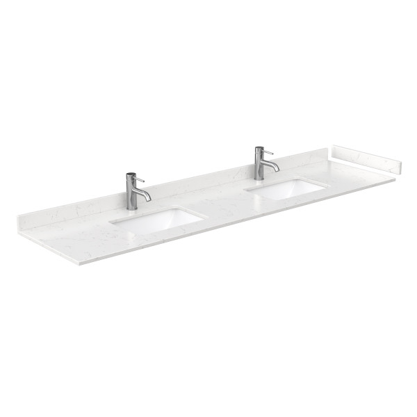 Wyndham WCF414184DXBC2UNSM70 Strada 84" Double Vanity With Matte Black Trim