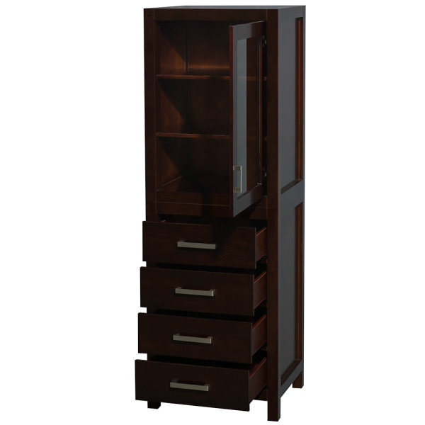 Wyndham WC1414LT 24 Inch Floor Mount Linen Tower - Espresso or White