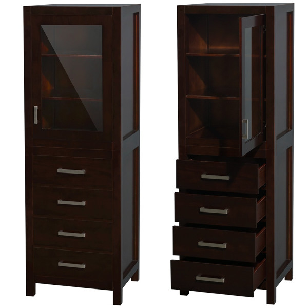 Wyndham WC1414LT 24 Inch Floor Mount Linen Tower - Espresso or White