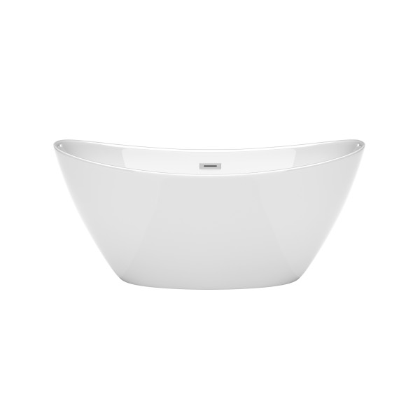 Wyndham WCBTE652060 Dorrit 60" Bathtub in White with Polished Chrome Drain