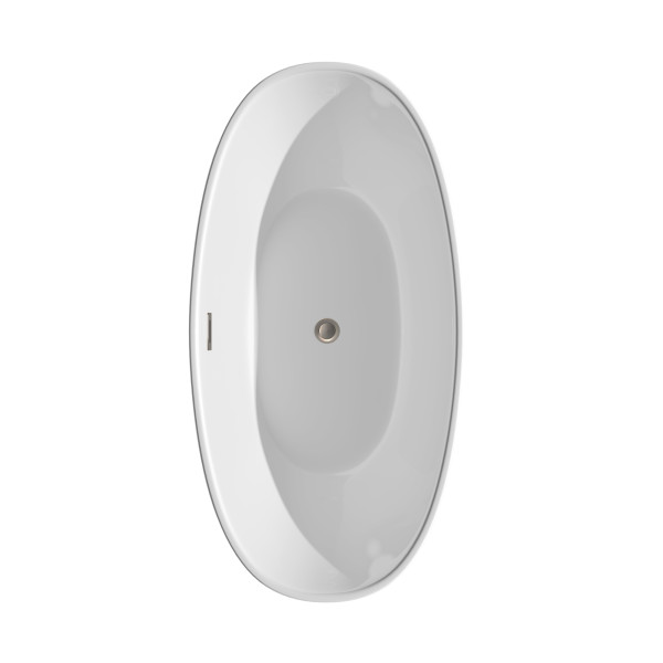 Wyndham WCBTE652060BNTRIM 60" Bathtub with Brushed Nickel Drain & Trim
