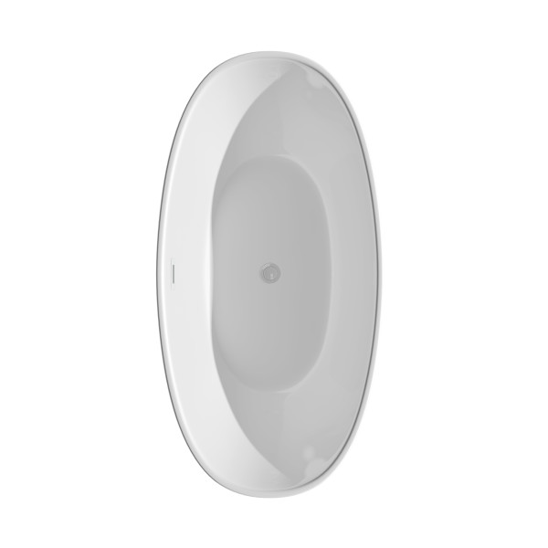 Wyndham WCBTE652060SWATPPC 60" Bathtub with Shiny White Trim & Chrome Faucet