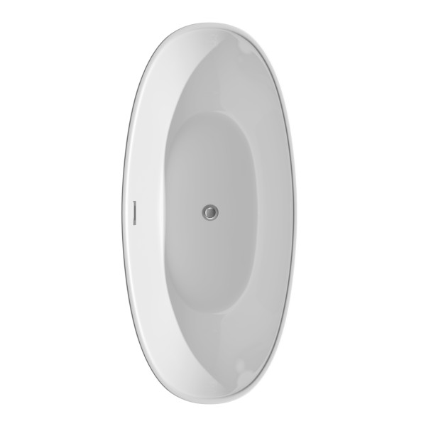 Wyndham WCBTE652066 66" Freestanding Bathtub with Polished Chrome Drain & Trim
