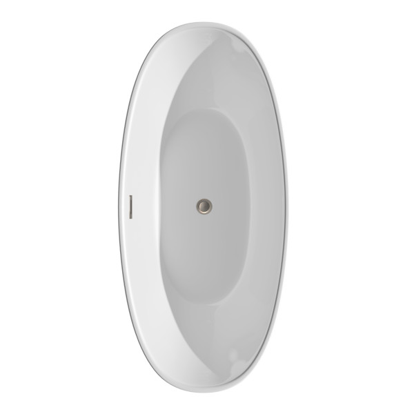 Wyndham WCBTE652066BNTRIM Dorrit 66" Bathtub with Brushed Nickel Drain & Trim