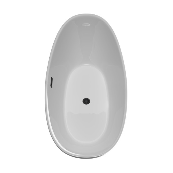 Wyndham WCBTE652066MBTRIM 66" Bathtub in White w/ Black Drain and Overflow Trim