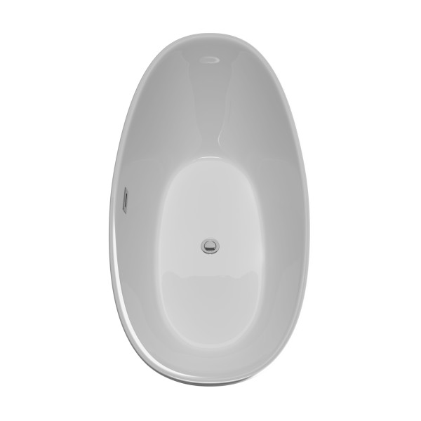 Wyndham WCBTE652066PCATPBK 66" Bathtub in White w/ Chrome Trim & Faucet in Black