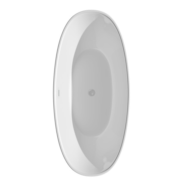Wyndham WCBTE652066SWATPGD 66" Bathtub in White w/ White Trim & Faucet in Gold