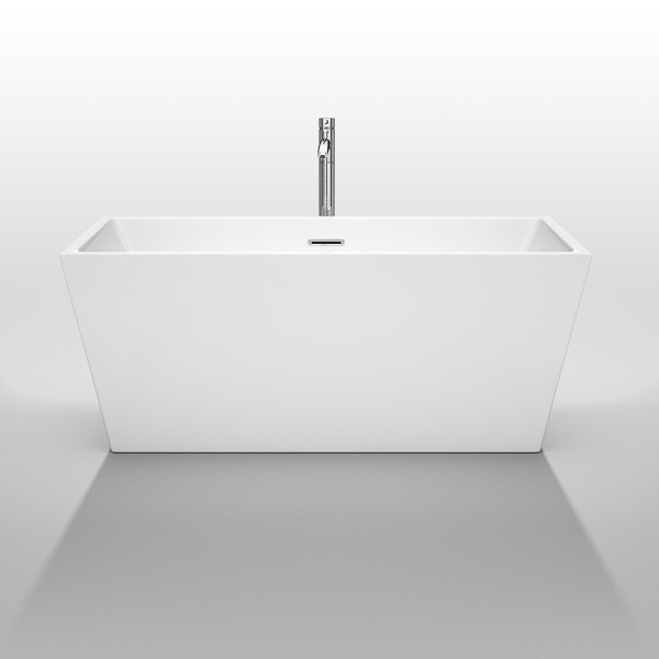 Wyndham WCBTK151459 Sara White  59 in. Soaking Bathtub with Chrome Drain
