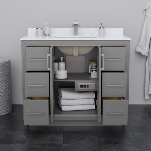 Wyndham WCF111142S..C2UNSM34 42 Inch Single Bathroom Vanity