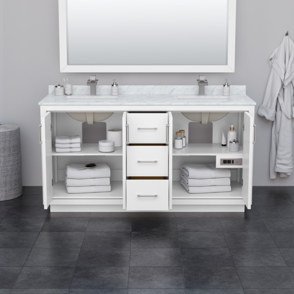 Wyndham WCF111166D.BC2UNSM58 Icon 66 Inch Double Bathroom Vanity