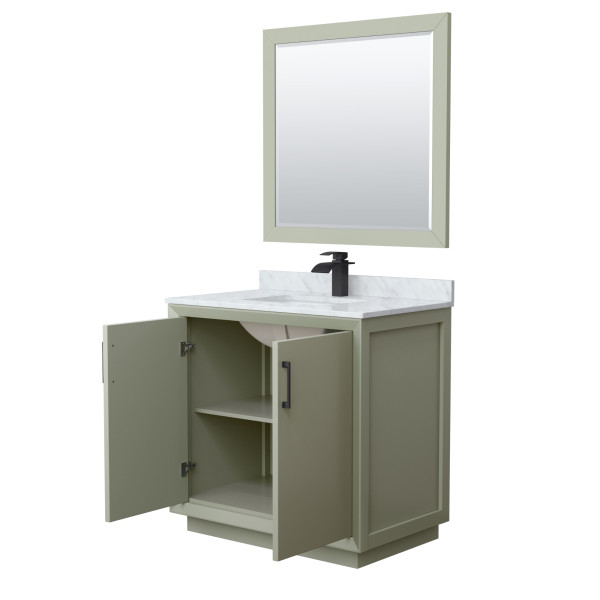 Wyndham WCF414136SXBCMUNSM34 Strada 36 Inch Single Bathroom Vanity in Dark Gray