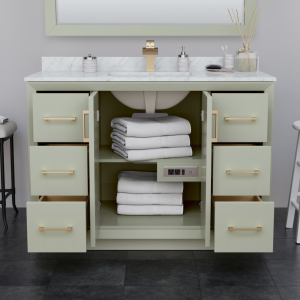 Wyndham WCF414148SXBC2UNSM46 Strada 48" Single Vanity With Matte Black Trim