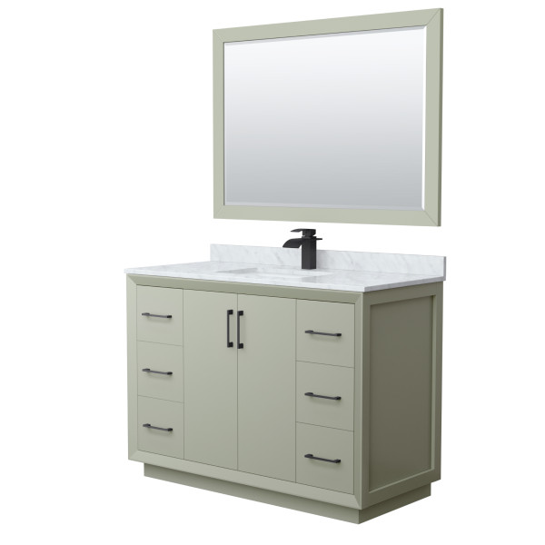 Wyndham WCF414148SXBCMUNSM46 Strada 48 Inch Single Vanity With Matte Black Trim