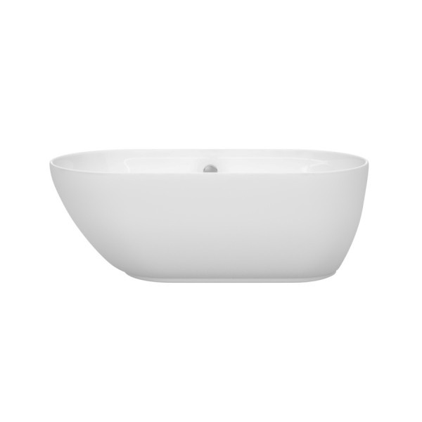 Wyndham WCOBT100060 Melissa Bathtub in White with Polished Chrome Trim