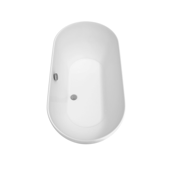 Wyndham WCOBT100060 Melissa Bathtub in White with Polished Chrome Trim