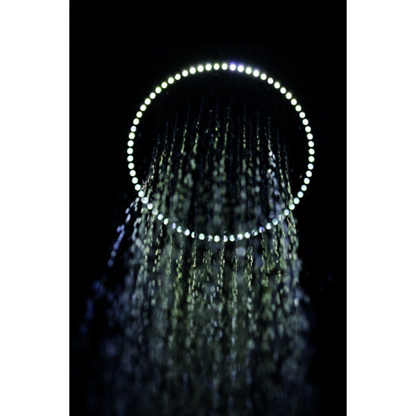 Aquatica WCRD-240 Sparkle Ceiling Mounted Shower Head With Remote Control In Chrome
