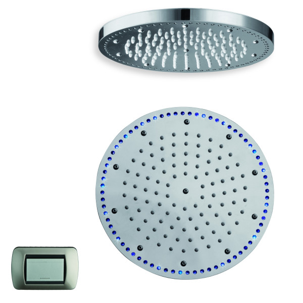 Aquatica WCRD-240 Sparkle Ceiling Mounted Shower Head With Remote Control In Chrome