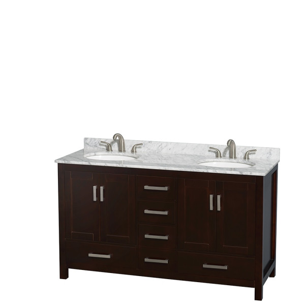 Wyndham WCS141460D….UNOM24 60 Inch Double Bath Vanity with Marble Top