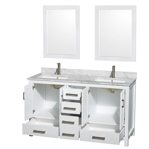 Wyndham WCS141460D….UNSM24 60 Inch Dual Bathroom Vanity with Mirrors
