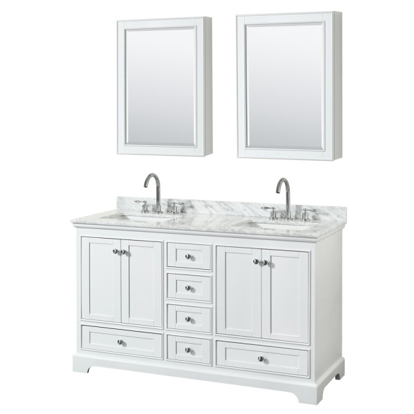 Wyndham WCS202060DCMUNSMED Double Basin Vanity With Medicine Cabinets
