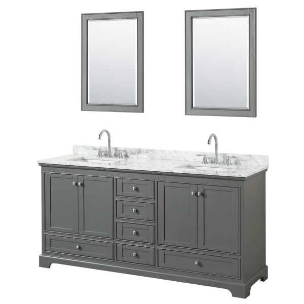 Wyndham WCS202072DCMUNSM24 Double Bathroom Vanity Set With Mirrors