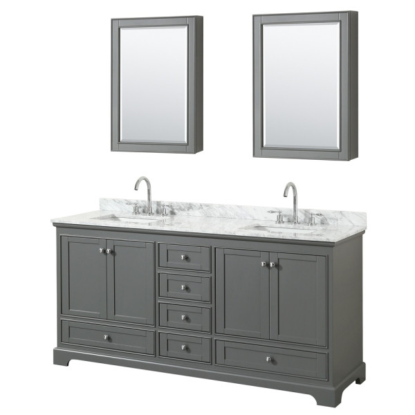 Wyndham WCS202072DCMUNSMED Double Sinks Vanity With Medicine Cabinet