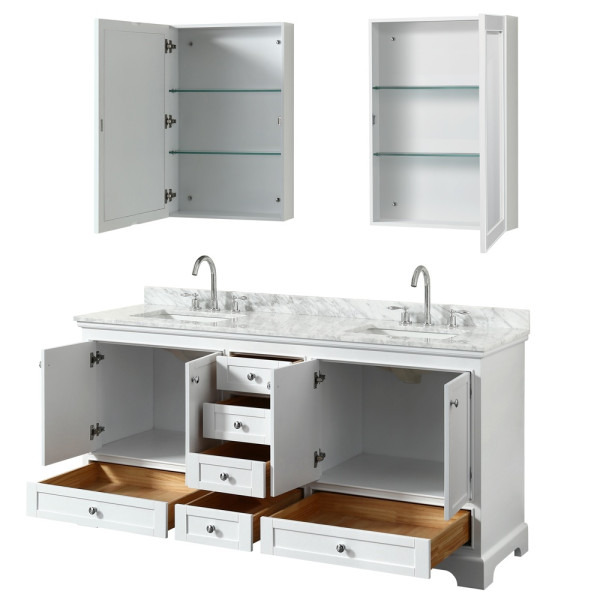 Wyndham WCS202072DCMUNSMED Double Sinks Vanity With Medicine Cabinet