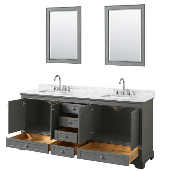 Wyndham WCS202080DCMUNSM24 Double Sinks Bathroom Vanity Set With Mirrors