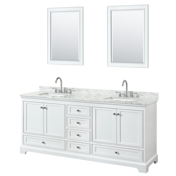 Wyndham WCS202080DCMUNSM24 Double Sinks Bathroom Vanity Set With Mirrors