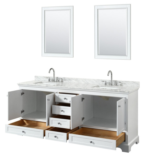 Wyndham WCS202080DCMUNSM24 Double Sinks Bathroom Vanity Set With Mirrors