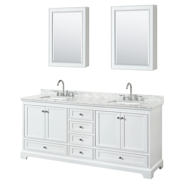 Wyndham WCS202080DCMUNSMED Vanity Set With Marble Top And Medicine Cabinet