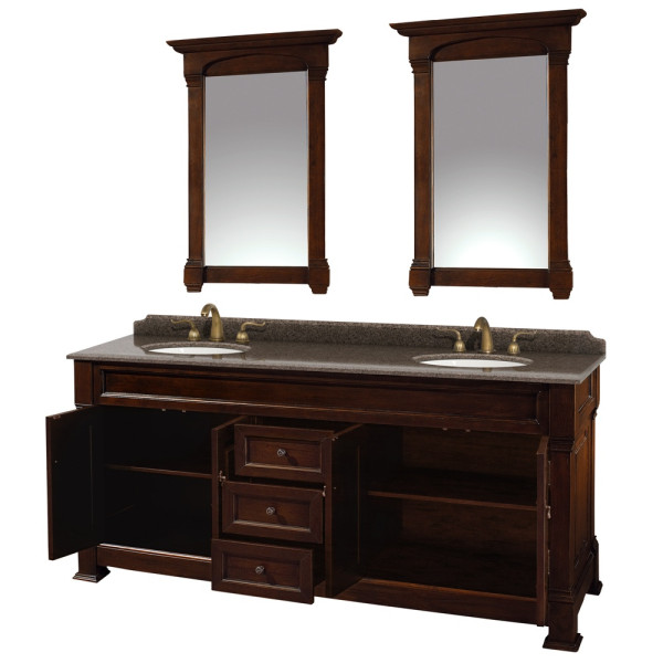Wyndham WCVTRAD72D..IBUNOM28 Traditional Double Vanity Set and 28 Inch Mirrors