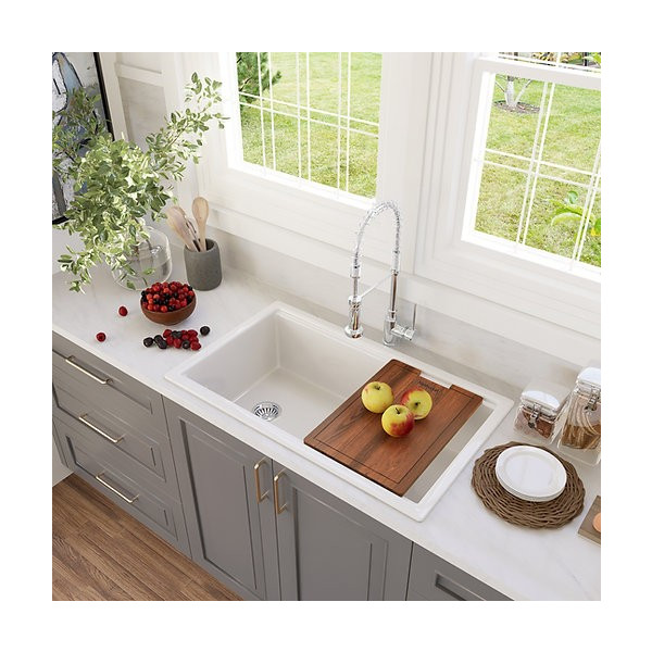 Nantucket Sinks Wellfleet-PS3320W 33-Inch Dualmount Fireclay Kitchen Sink