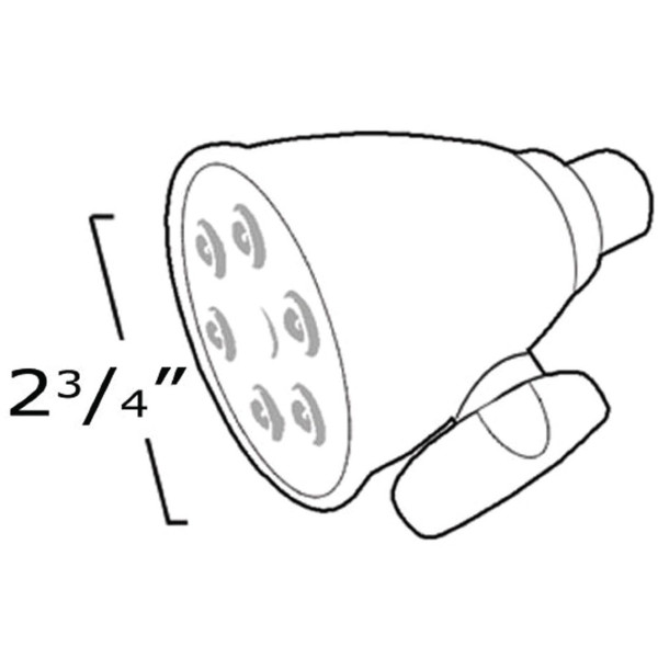 Whitehaus WH138 Six Hole Solid Brass Round Bathroom Rainfall Showerhead