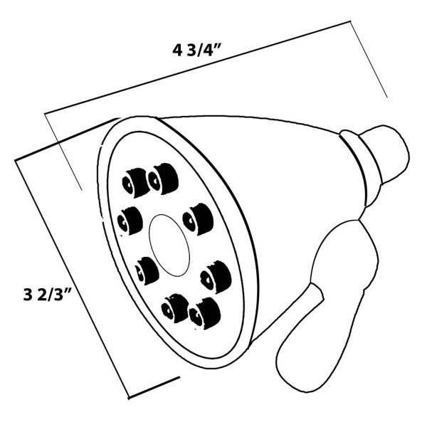 Whitehaus WH139 8 Hole Solid Brass Round Bathroom Rainfall Showerhead