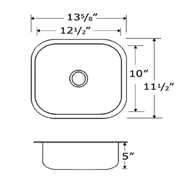 Whitehaus WH690BBB Rectangular Prep sink with a Hammered Texture Surface