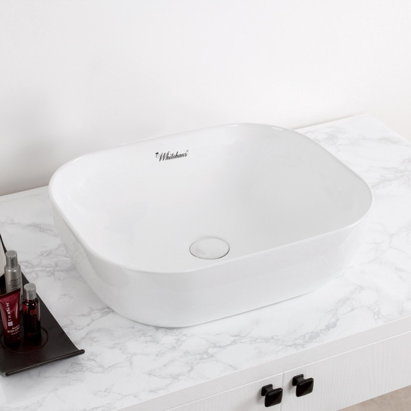 Whitehaus WH71302 Isabella Plus Rectangular Abovemount Basin w Center Drain