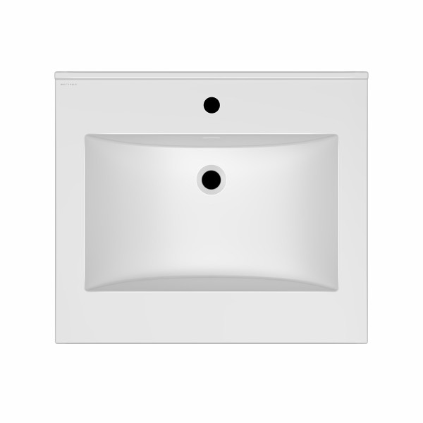 Whitehaus WHCS2522-1H 25" Countertop Vanity Sink w/ Integrated Rect Bowl & Overflow