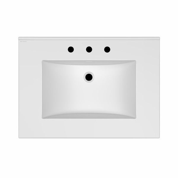 Whitehaus WHCS3122-3H 31" Countertop Vanity Sink w/ Rect Bowl Widespread Faucet & Ove