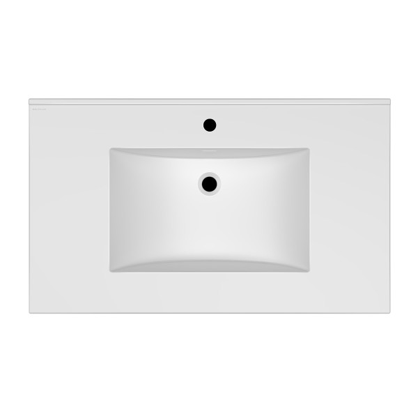 Whitehaus WHCS3722-1H 37" Countertop Vanity Sink w/ Rect Bowl Single Faucet & Overflow