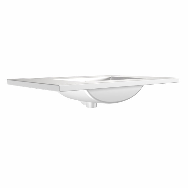 Whitehaus WHCS4322-3H 43" Countertop Vanity Sink w/ Rect Bowl Widespread Faucet & Overflow