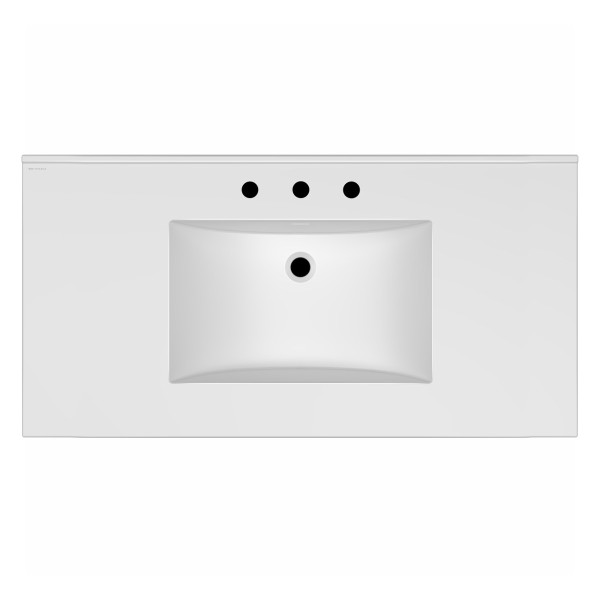 Whitehaus WHCS4322-3H 43" Countertop Vanity Sink w/ Rect Bowl Widespread Faucet & Overflow