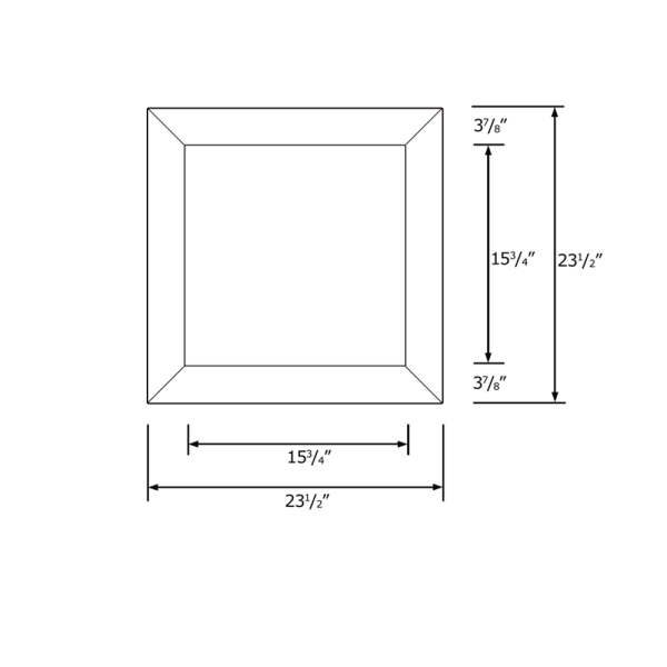 Whitehause WHE5 New Generation Square Mirror With Stainless Steel Frame
