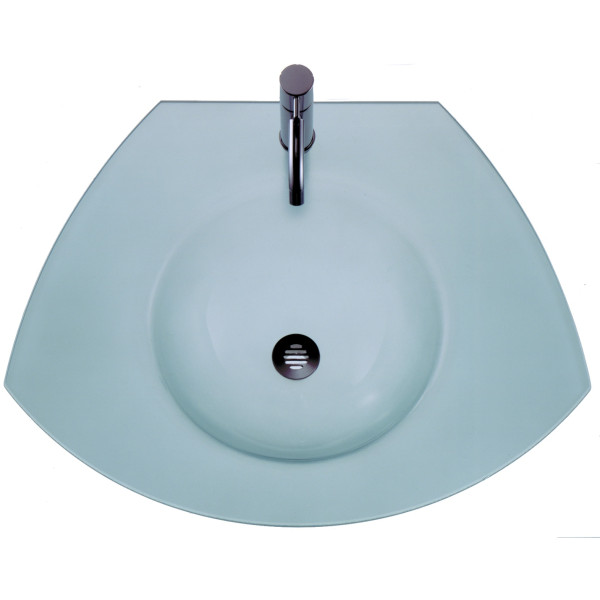 Whitehaus WHECOLOOM Trapezoidal Glass Counter Top w/ Integrated Round Basin