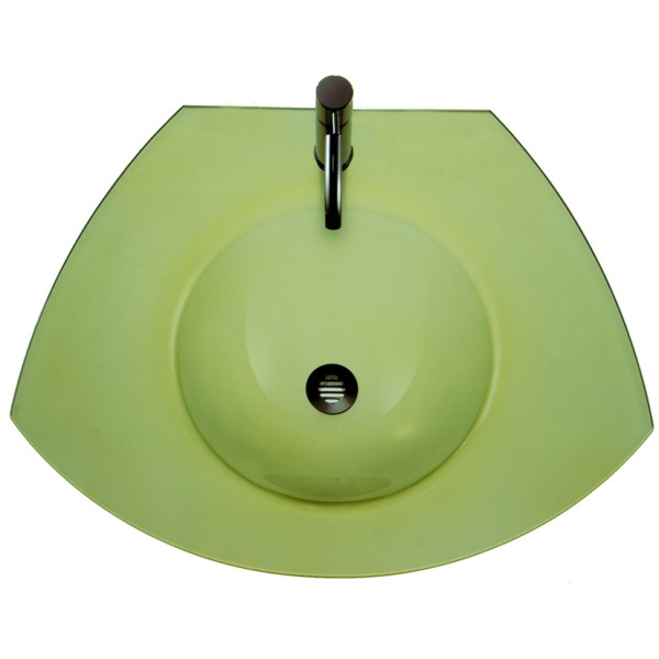 Whitehaus WHECOLOOM Trapezoidal Glass Counter Top w/ Integrated Round Basin